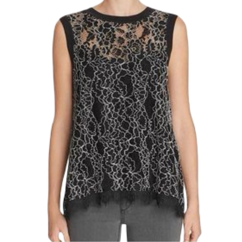 Generation Love Lace Tank Top Womens Size Medium Black Sleeveless Shirt Tunic - Picture 11 of 11